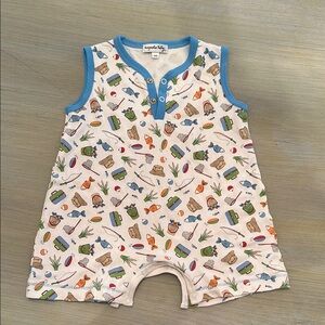 Magnolia Baby Fishing Print Romper